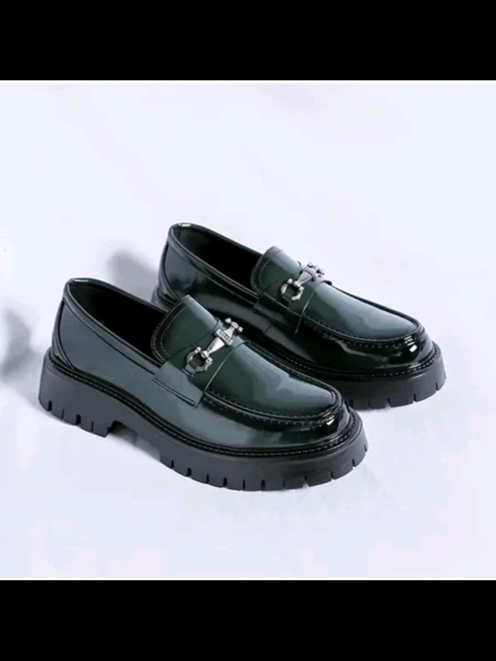 Men's Black Faux Leather Casual/Dress Slip-Ons